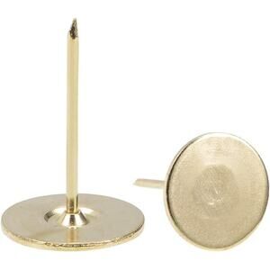 Gold Tone Flat Head Upholstery Nails - 60 Pcs